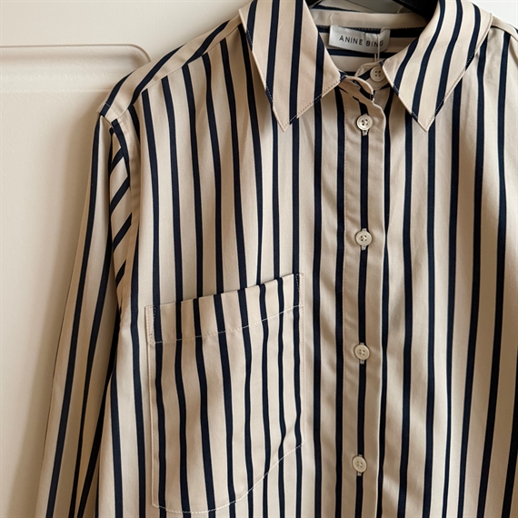 Anine Bing Essie Cropped Skjorte, Maritime Stripe 